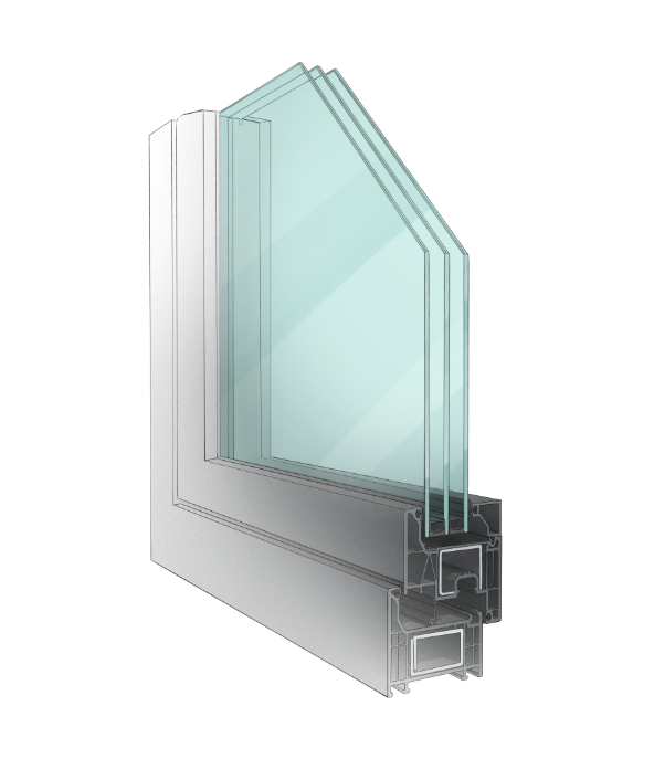 Châssis PVC Elegant Infinity MD 76 mm
